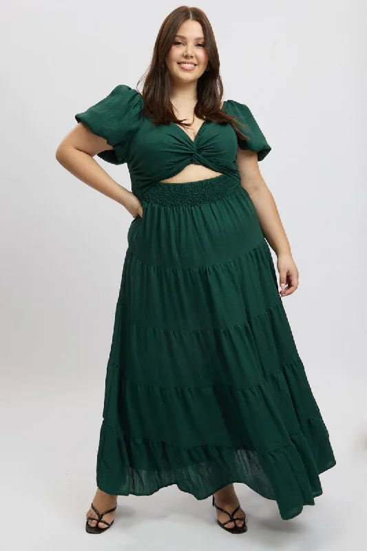 Sheath midi dresses with beaded embellishments for a formal occasion Green Maxi Dress Short Sleeve Twist Front Sheath midi dresses with beaded embellishments for a formal occasion Green Maxi Dress Short Sleeve Twist Front