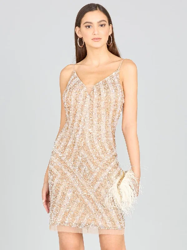 Empire - line wedding dresses with a ruffled skirt Lara Dresses 29217 Spaghetti Strap Short Sequin Homecoming Dress Empire - line wedding dresses with a ruffled skirt Lara Dresses 29217 Spaghetti Strap Short Sequin Homecoming Dress