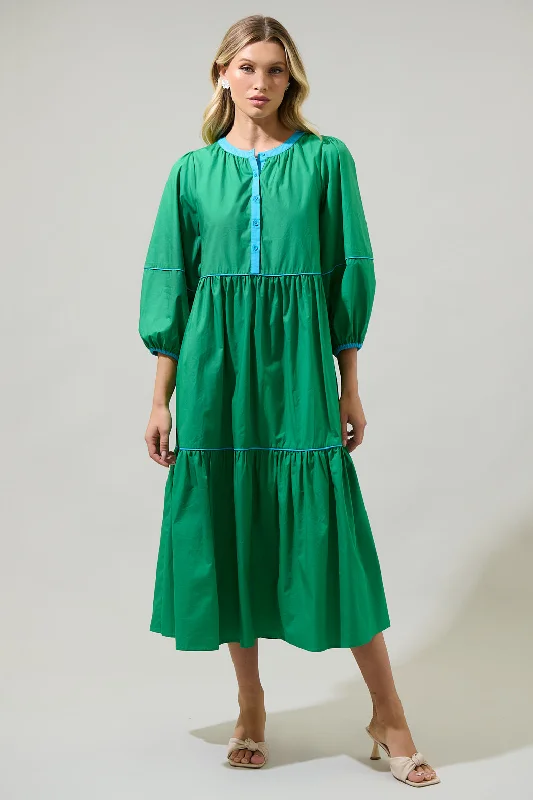 Midi dresses with denim fabric for a casual yet stylish day out Saddy Long Sleeve Button Up Midi Dress Midi dresses with denim fabric for a casual yet stylish day out Saddy Long Sleeve Button Up Midi Dress