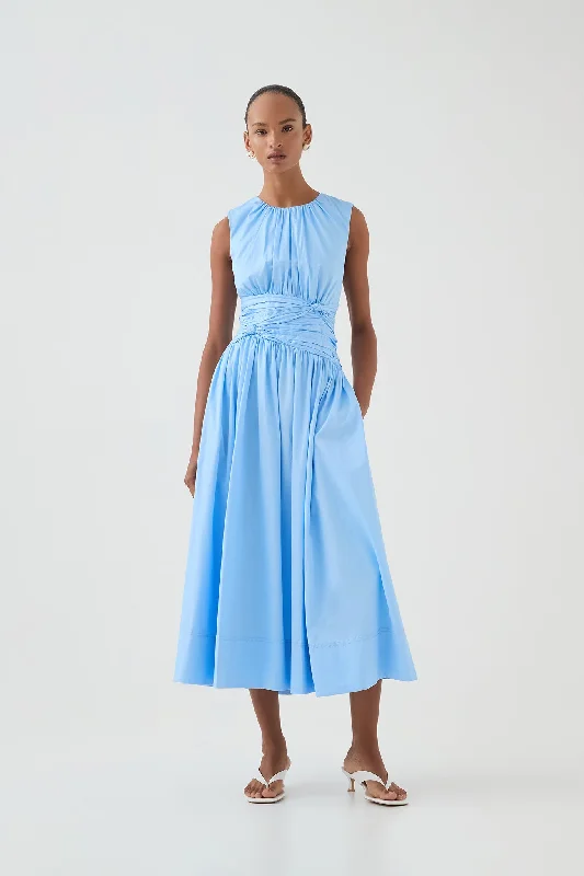 Sleeveless midi dresses with lace details for summer weddings Agatha Knot Waist Midi Dress Sleeveless midi dresses with lace details for summer weddings Agatha Knot Waist Midi Dress