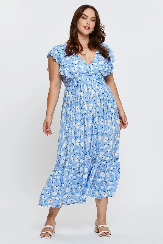 Midi dresses with printed lining for a hidden and stylish detail Floral Print Maxi Dress V-neck Short Sleeve Midi dresses with printed lining for a hidden and stylish detail Floral Print Maxi Dress V-neck Short Sleeve