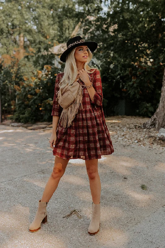 Mini dresses with mesh panels for a sexy and trendy look Cherry Mood Plaid Tunic Dress in Wine Mini dresses with mesh panels for a sexy and trendy look Cherry Mood Plaid Tunic Dress in Wine