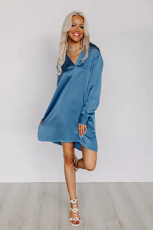Mini dresses with empire waists for a flattering fit Love Crush Shift Dress in Ocean Blue Mini dresses with empire waists for a flattering fit Love Crush Shift Dress in Ocean Blue