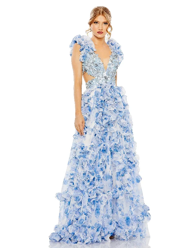 Square - neck wedding dresses with a demure look Mac Duggal 2220 Long Sleeveless Chiffon Prom Dress Square - neck wedding dresses with a demure look Mac Duggal 2220 Long Sleeveless Chiffon Prom Dress