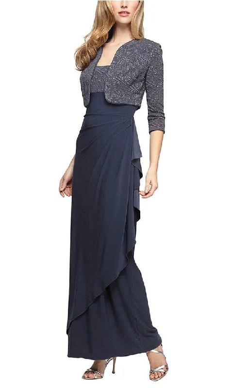 Chiffon and tulle combination wedding dresses​ Alex Evenings Long Formal Dress Sale