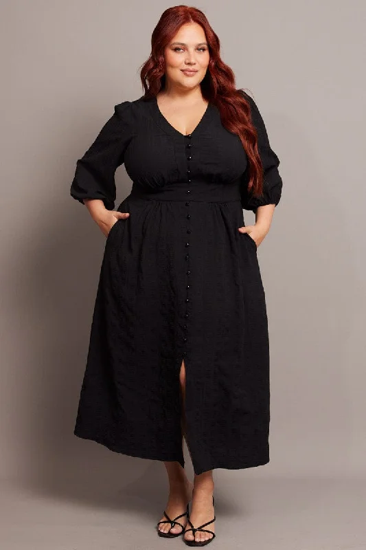 Midi dresses with asymmetric hems for a fashion - forward and dynamic appearance Black Midi Dress Short Sleeve Textured Midi dresses with asymmetric hems for a fashion - forward and dynamic appearance Black Midi Dress Short Sleeve Textured