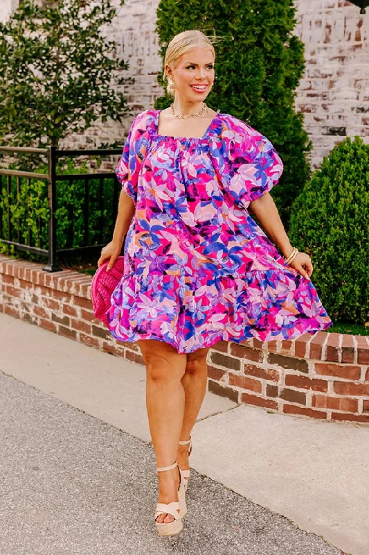 Animal print mini dresses for a bold statement Sunny With A Chance Of Blooms Shift Dress Curves