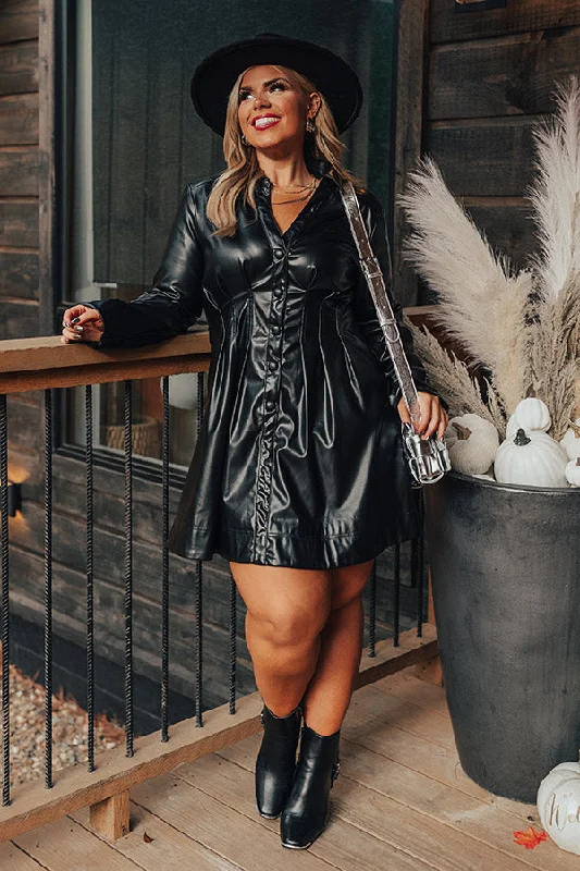 Plaid mini dresses for fall fashion Mostly Amused Faux Leather Dress in Black Curves Plaid mini dresses for fall fashion Mostly Amused Faux Leather Dress in Black Curves