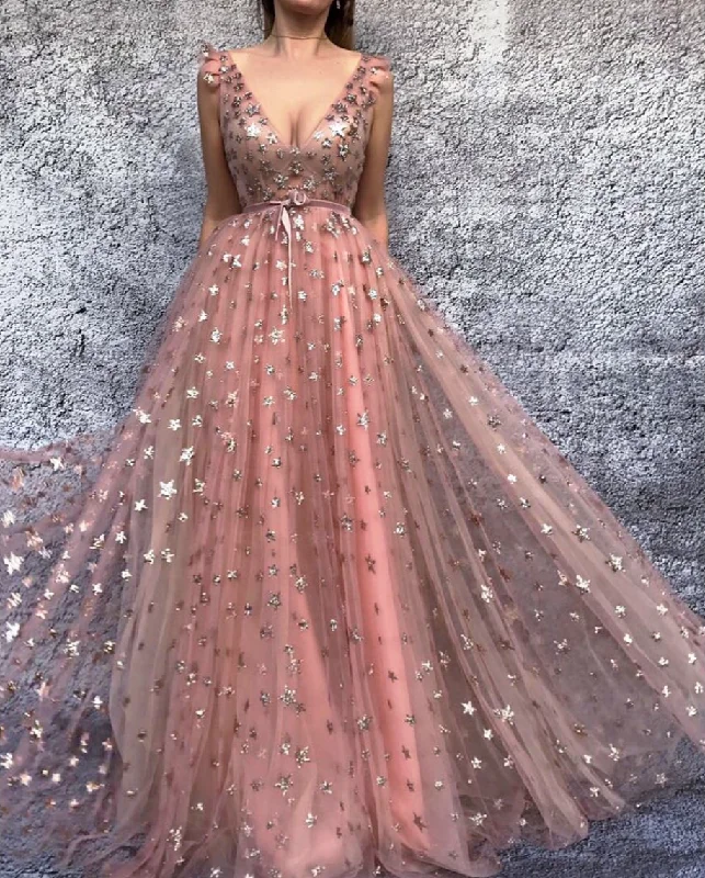 Mini dresses with embroidered details for a unique touch Cinnamon Stars Gown