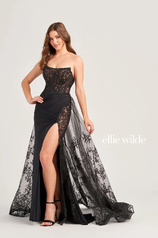 Maternity dress for a movie night out Ellie Wilde EW35032 Long Formal Glitter Overskirt Prom Dress Maternity dress for a movie night out Ellie Wilde EW35032 Long Formal Glitter Overskirt Prom Dress