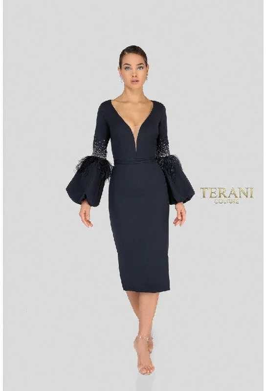 Maternity dress for a baby's first haircut Navy 16 Terani Couture 1912C9643 Formal Short Dress Sale Maternity dress for a baby's first haircut Navy 16 Terani Couture 1912C9643 Formal Short Dress Sale