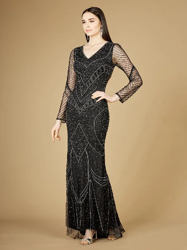 Chiffon and tulle combination wedding dresses Lara Dresses 29173 Long Beaded Prom Dress Chiffon and tulle combination wedding dresses Lara Dresses 29173 Long Beaded Prom Dress