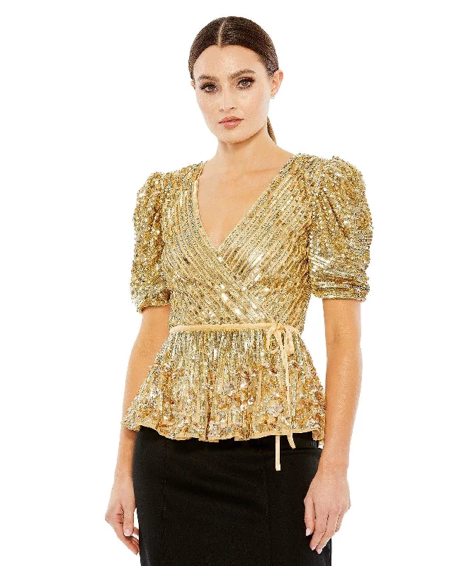 Cathedral train wedding dresses for a grand entrance Mac Duggal R5694 Formal Beaded Sequin Short Sleeve Top Cathedral train wedding dresses for a grand entrance Mac Duggal R5694 Formal Beaded Sequin Short Sleeve Top