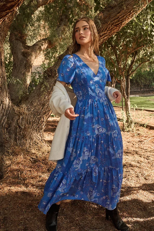Midi dresses with fringe details for a fun and energetic style Selma Floral Alexis Poplin Cotton Voile Tiered Midi Dress Midi dresses with fringe details for a fun and energetic style Selma Floral Alexis Poplin Cotton Voile Tiered Midi Dress