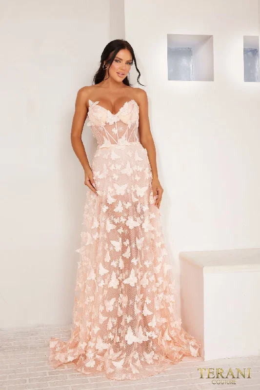 Maternity dress for a baby's first visit to the farm Terani Couture 241P2086 A Line Embellished Long Prom Dress Maternity dress for a baby's first visit to the farm Terani Couture 241P2086 A Line Embellished Long Prom Dress