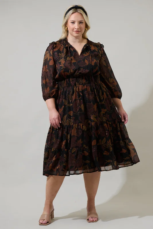 Midi dresses with animal prints for a bold and confident appearance Larba Floral Henri Smocked Midi Dress Curve Midi dresses with animal prints for a bold and confident appearance Larba Floral Henri Smocked Midi Dress Curve