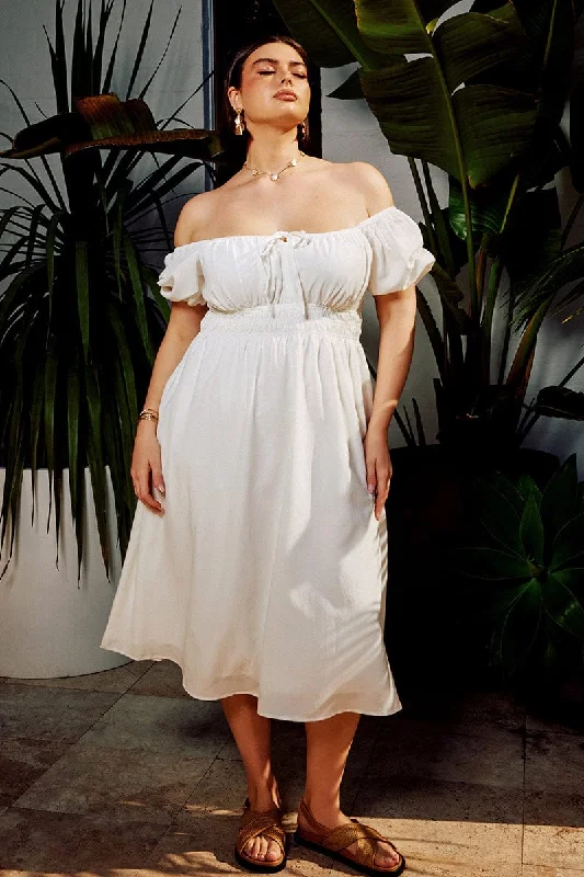 Midi dresses with halter necks for a stylish and comfortable option White Midi Dress Short Sleeve Ruched Bust Midi dresses with halter necks for a stylish and comfortable option White Midi Dress Short Sleeve Ruched Bust