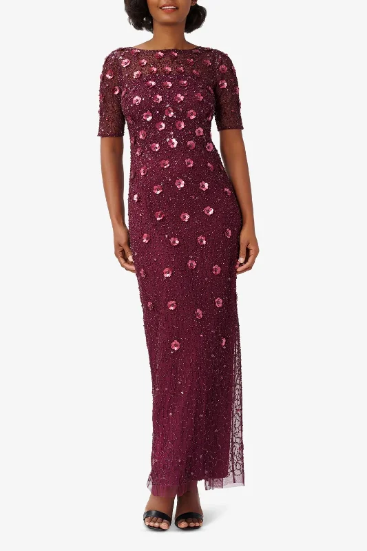 Sequined wedding dresses for a glamorous look Adrianna Papell AP1E209314 Long Short Sleeve Beaded Formal Dress Sequined wedding dresses for a glamorous look Adrianna Papell AP1E209314 Long Short Sleeve Beaded Formal Dress