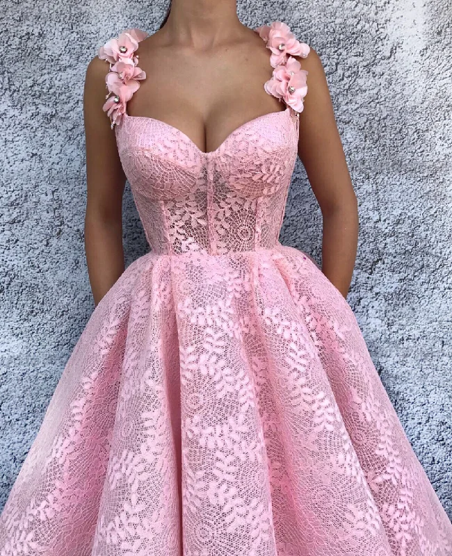 Mini dresses with puff sleeves for a vintage look Rose Bouquet Gown