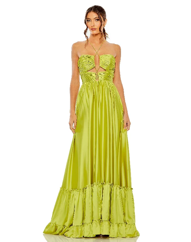 Wedding dresses with a corseted bodice for a cinched waist Mac Duggal 68486 Prom Long Halter Formal Gown Wedding dresses with a corseted bodice for a cinched waist Mac Duggal 68486 Prom Long Halter Formal Gown