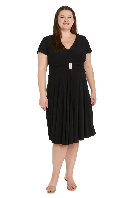 Maternity dress for a baby's first visit to the informal garden R&M Richards 1429W Short Cocktail Plus Size Knee Length Dress