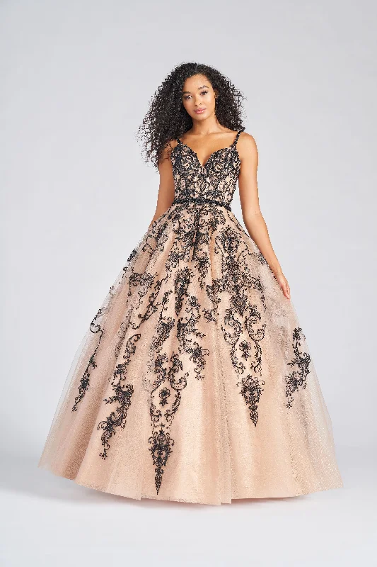 Maternity dress for a baby's first visit to the butterfly garden Colette CL12224 Glitter Formal Prom Applique Long Ball Gown