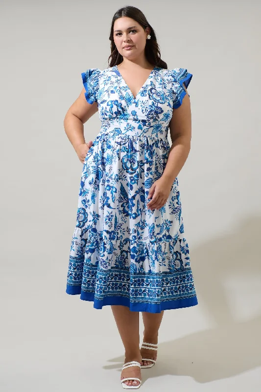 Midi dresses with metallic threads for a glamorous evening event Salema Floral Zayla Midi Dress Curve Midi dresses with metallic threads for a glamorous evening event Salema Floral Zayla Midi Dress Curve