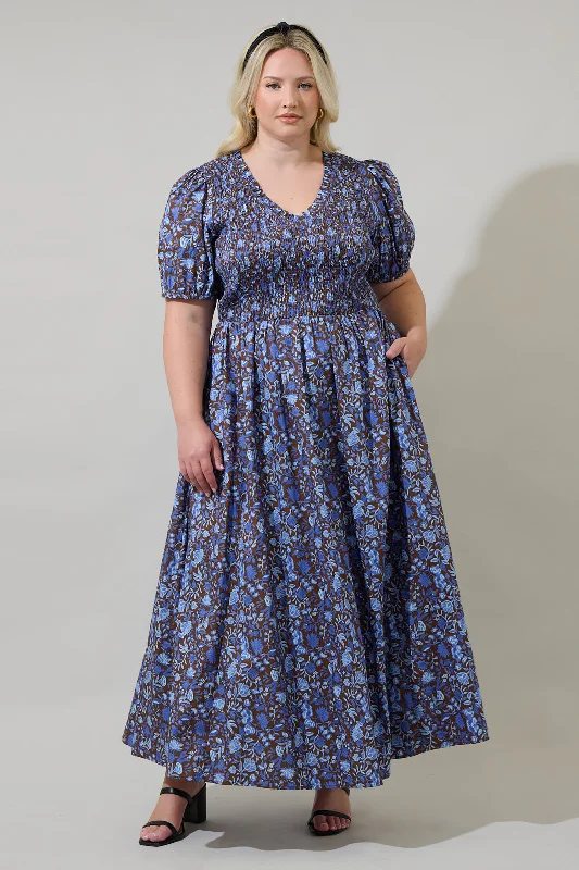 Midi dresses with empire waists for a flattering maternity option Bruceton Floral Brenty Smocked Midi Dress Curve Midi dresses with empire waists for a flattering maternity option Bruceton Floral Brenty Smocked Midi Dress Curve
