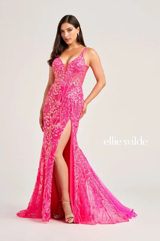 Maternity dress for a baby's dedication Ellie Wilde EW35201 Long Formal Sequin Pocket Prom Dress Maternity dress for a baby's dedication Ellie Wilde EW35201 Long Formal Sequin Pocket Prom Dress