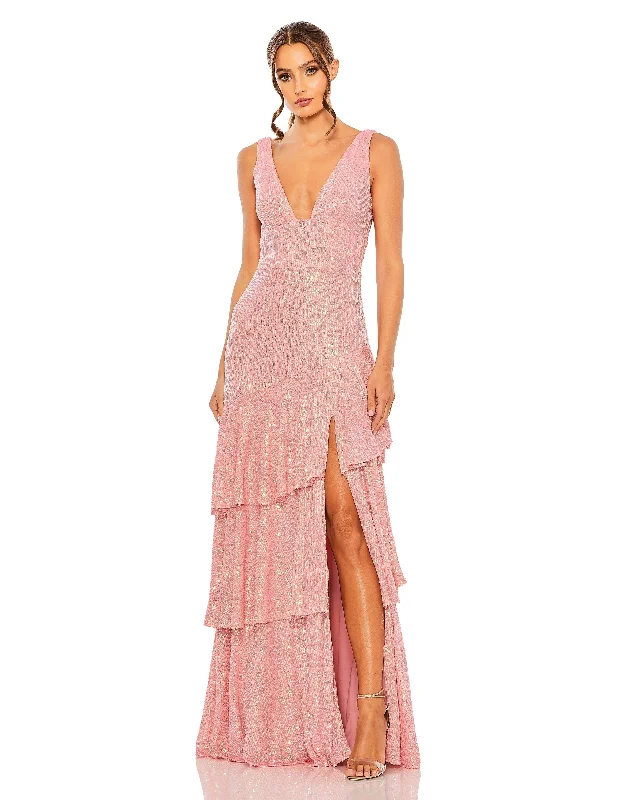 Lace - covered wedding dresses with a scalloped hem Mac Duggal 27046 Prom Sleeveless Long Formal Gown Lace - covered wedding dresses with a scalloped hem Mac Duggal 27046 Prom Sleeveless Long Formal Gown