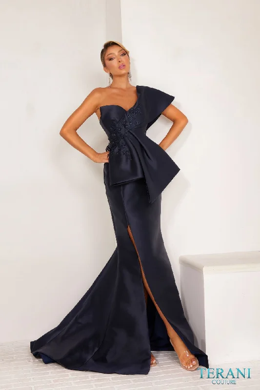 Maternity dress for a christening Terani Couture 241E2468 Formal Trumpet Long Evening Dress Maternity dress for a christening Terani Couture 241E2468 Formal Trumpet Long Evening Dress