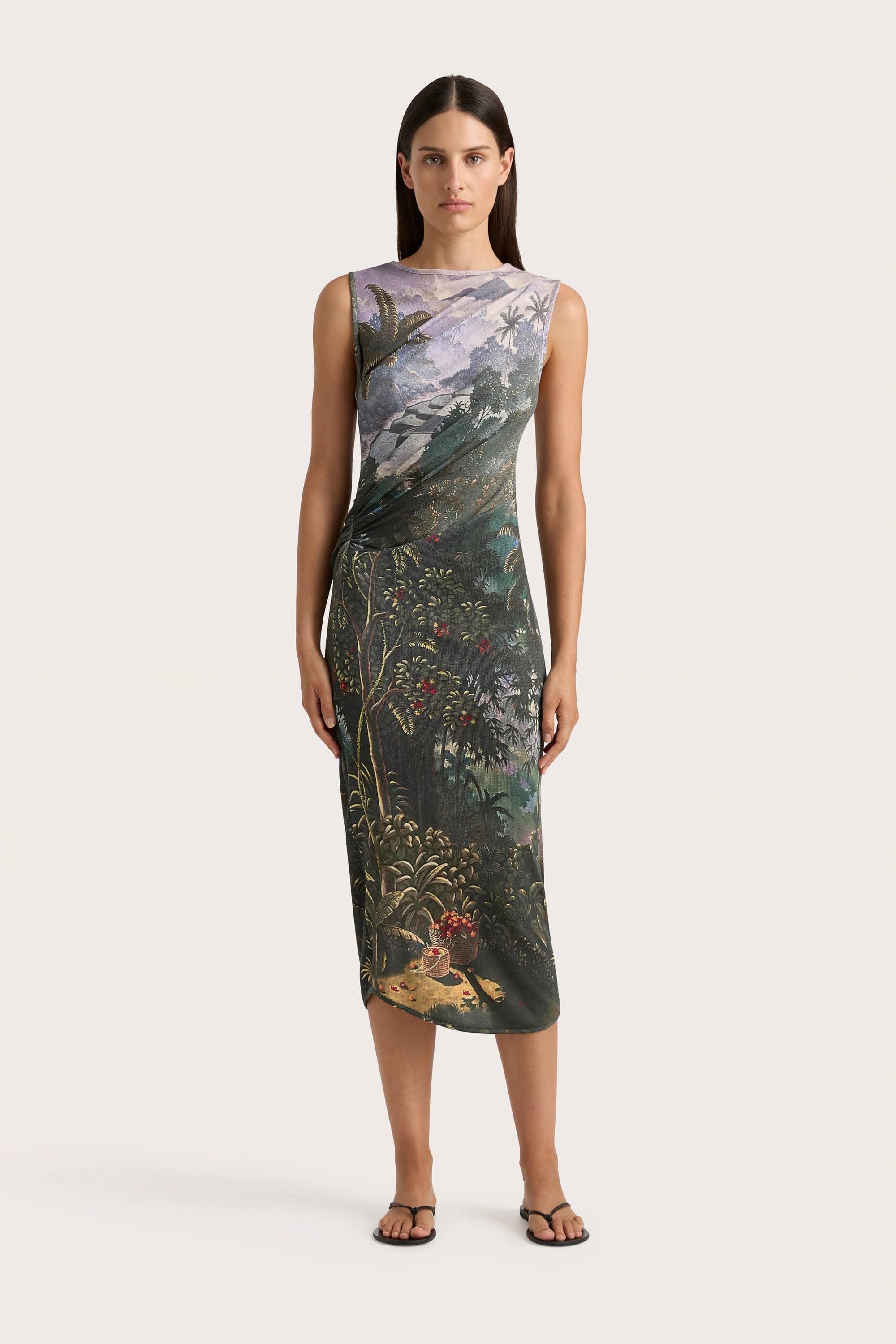 Midi dresses with halter necks for a stylish and comfortable option Loire Dress Balinese Landscape - Final Sale Midi dresses with halter necks for a stylish and comfortable option Loire Dress Balinese Landscape - Final Sale