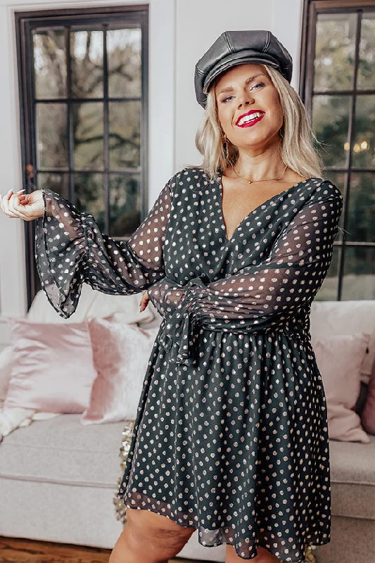 Mini dresses with embroidered details for a unique touch Love This Feeling Polka Dot Dress in Black Curves Mini dresses with embroidered details for a unique touch Love This Feeling Polka Dot Dress in Black Curves