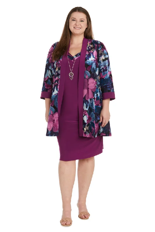 Maternity dress for a baby's first visit to the vertical garden R&M Richards 1518W Plus Size Floral Print Short Dress Maternity dress for a baby's first visit to the vertical garden R&M Richards 1518W Plus Size Floral Print Short Dress