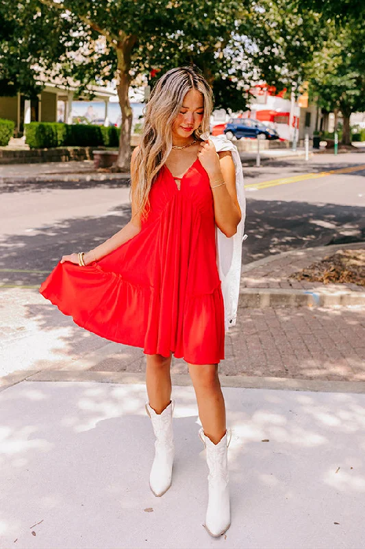 Mini dresses with puff sleeves for a vintage look Feels Like Love Babydoll Dress In Red Mini dresses with puff sleeves for a vintage look Feels Like Love Babydoll Dress In Red