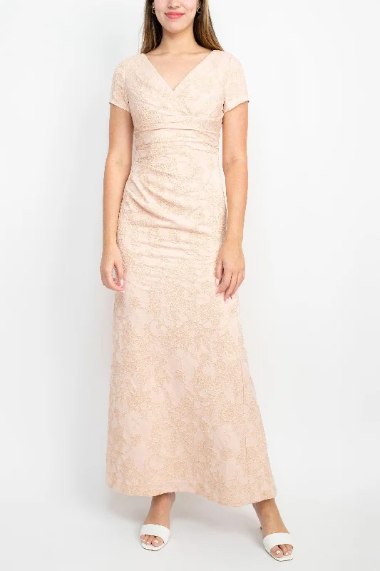 Backless wedding dresses with lace - up details Adrianna Papell AP1E209340 Long Short Sleeve Formal Dress Backless wedding dresses with lace - up details Adrianna Papell AP1E209340 Long Short Sleeve Formal Dress