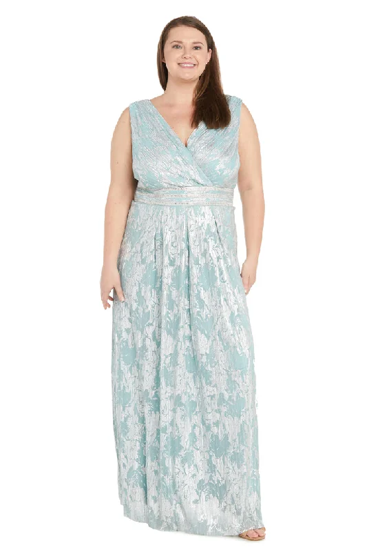 Maternity dress for a mountain getaway R&M Richards 1198W Long Formal Plus Size Metallic Printed Dress Maternity dress for a mountain getaway R&M Richards 1198W Long Formal Plus Size Metallic Printed Dress