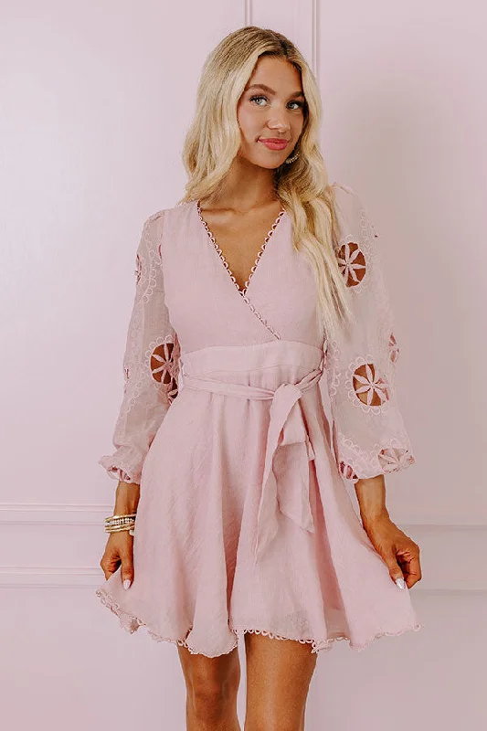 Polyester mini dresses for easy care Radiant Reflections Mini Dress In Blush