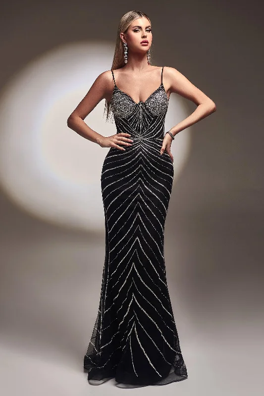 Sheer - panel wedding dresses with a touch of elegance Cinderella Divine CR866 Sparkling Long Evening Gown Sheer - panel wedding dresses with a touch of elegance Cinderella Divine CR866 Sparkling Long Evening Gown