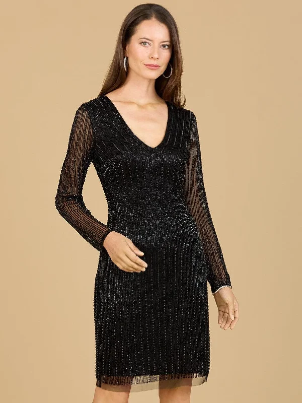 Beach - friendly wedding dresses made of lightweight fabric Lara Dresses 29164 Beaded Long Sleeve Cocktail Dress Beach - friendly wedding dresses made of lightweight fabric Lara Dresses 29164 Beaded Long Sleeve Cocktail Dress