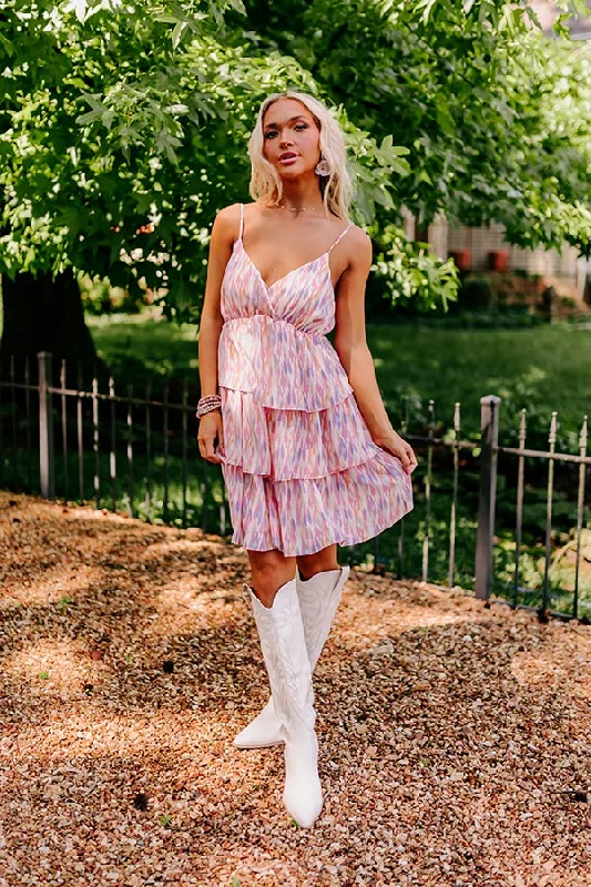Denim mini dresses with distressed details Captivating Cuteness Tiered Mini Dress