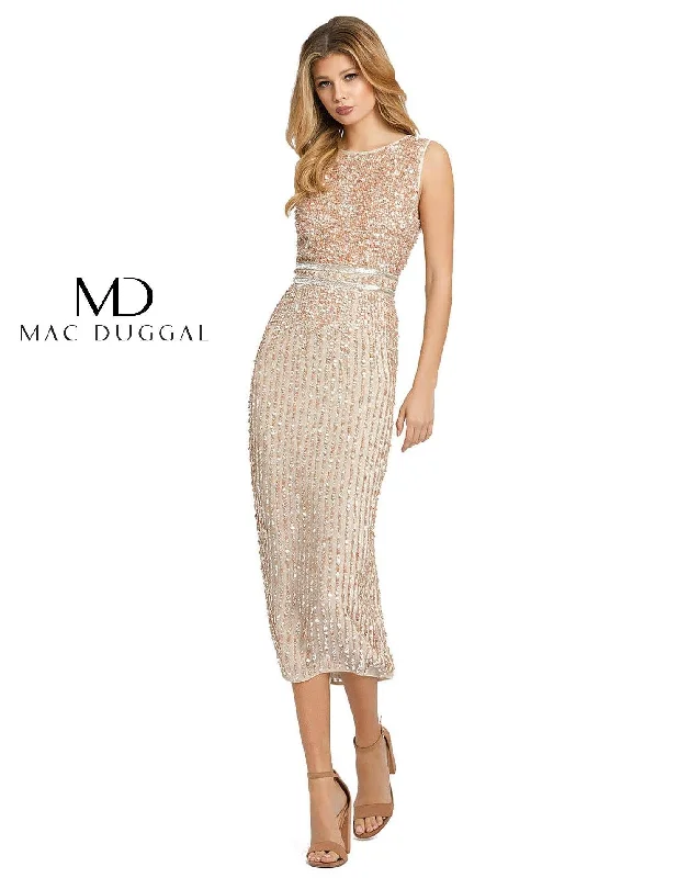 Tea - length wedding dresses with a vintage charm Mac Duggal A10509 Short Sleeveless Sequins Dress Tea - length wedding dresses with a vintage charm Mac Duggal A10509 Short Sleeveless Sequins Dress