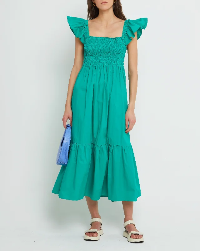 Midi dresses with lace - up fronts for a unique and adjustable style Tuscany Dress