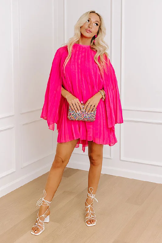 Mini dresses with gathered skirts for a voluminous effect Runway Revelry Shift Dress In Hot Pink Mini dresses with gathered skirts for a voluminous effect Runway Revelry Shift Dress In Hot Pink