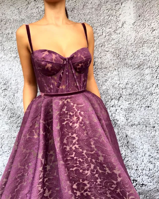 Mini dresses with beaded embellishments for a fancy event Wild Plum Gown
