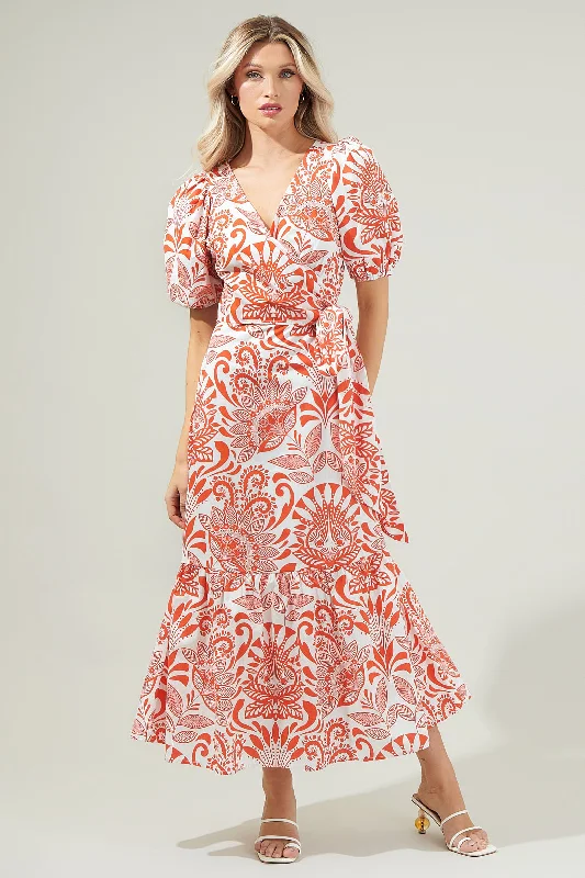 Midi dresses with wrap - around skirts for a customizable fit Juny Floral Stroll Poplin Wrap Top Midi Dress Midi dresses with wrap - around skirts for a customizable fit Juny Floral Stroll Poplin Wrap Top Midi Dress