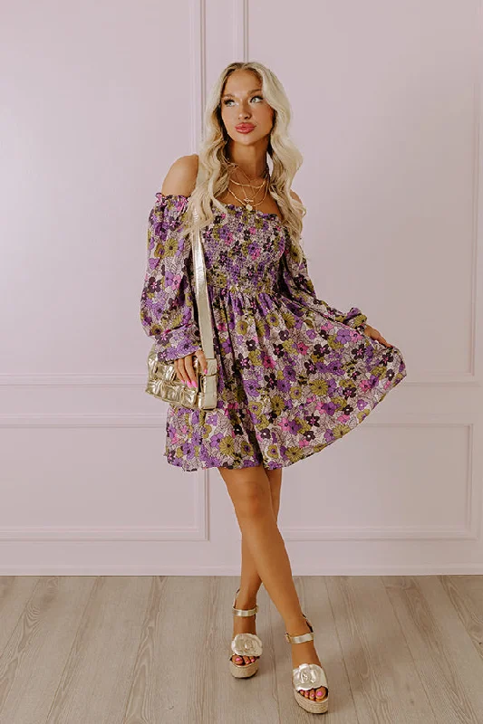 Sheer mini dresses with lace inserts More To Say Smocked Dress