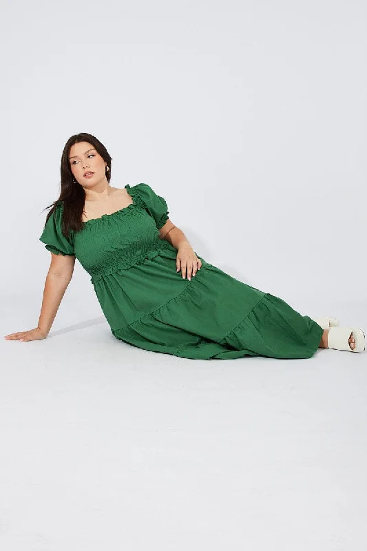 Sleeveless midi dresses with lace details for summer weddings Green Midi Dress Short Sleeve Shirred Sleeveless midi dresses with lace details for summer weddings Green Midi Dress Short Sleeve Shirred