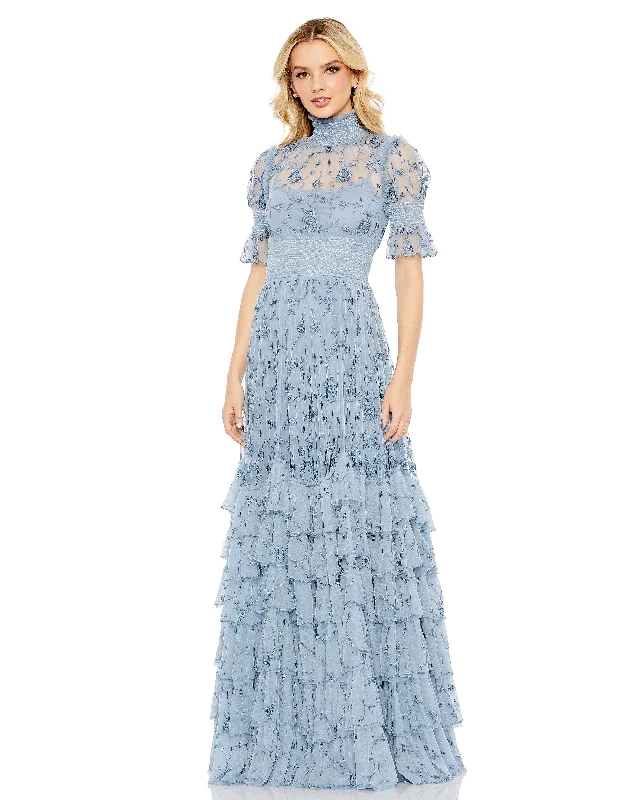 Maternity dress for a baby's first visit to the children's garden Mac Duggal 8005 Long Formal A Line Floral Evening Gown Maternity dress for a baby's first visit to the children's garden Mac Duggal 8005 Long Formal A Line Floral Evening Gown