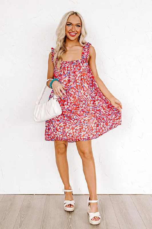 Mini dresses with polka dot patterns Stick Around Floral Shift Dress